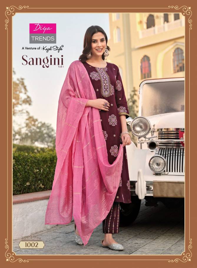 Sangini By Diya Trends Straight Cut Rayon Printed Kurti With Bottom Dupatta Wholesale Shop In Surat